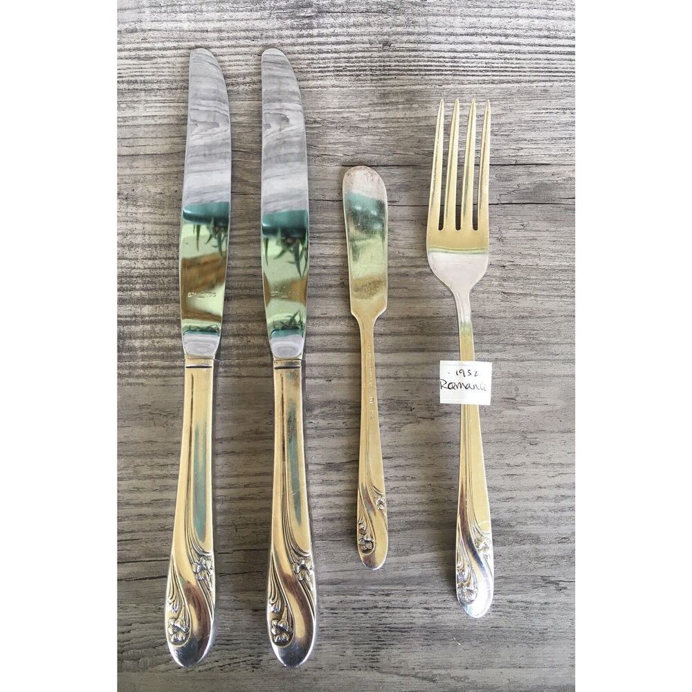 Vintage Silver Plated Flatware Romance 4 Pieces 1948 International Silver